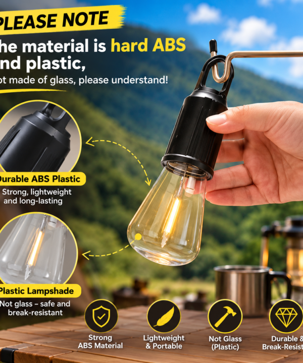 Rechargeable Camping Lamp Bulb with Hook Rechargeable LED Lanternn Charging Time: 4–5 Hours - Image 4
