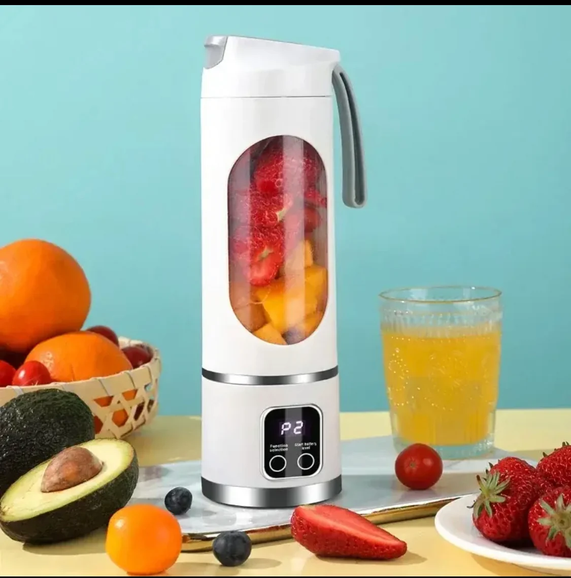 Portable Blender for Shakes and Smoothies – 12 Blades, 450ml Travel Cup, USB-C Rechargeable Mini Juicer