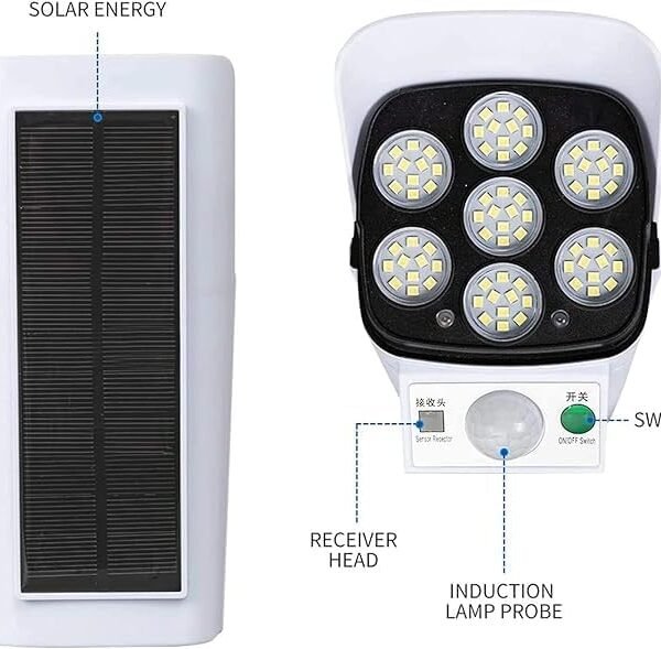 Motion Sensor Solar Lights 2000 Lumens 77 LEDs Spotlight - Best Price in Pakistan | GreyMart