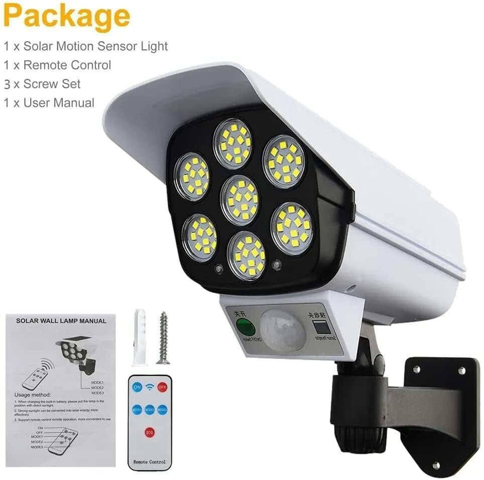 Motion Sensor Solar Lights 2000 Lumens 77 LEDs Spotlight with Remote Controller FloodLights Outdoor IP66 Waterproof - Image 2
