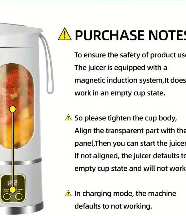 Portable Blender for Shakes and Smoothies – 12 Blades, 450ml Travel Cup, USB-C Rechargeable Mini Juicer - Image 4