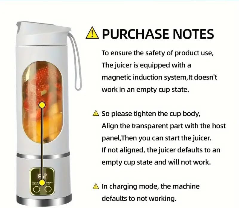 Portable Blender for Shakes and Smoothies – 12 Blades, 450ml Travel Cup, USB-C Rechargeable Mini Juicer - Image 4