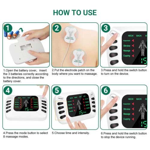 Blueidea Electronic Pulse Massager Therapy Stroke Slimming Machine For Pain Relief & Fitness Acupuncture Therapy Machine - Image 3