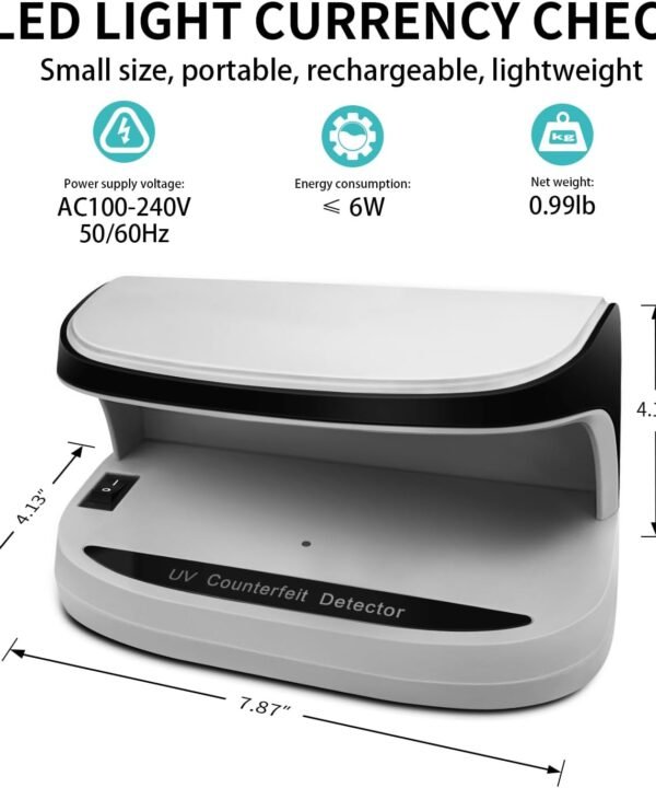 Portable Handy Small UV Counterfeit Detector Bank Note Detector Money Checker - Image 7