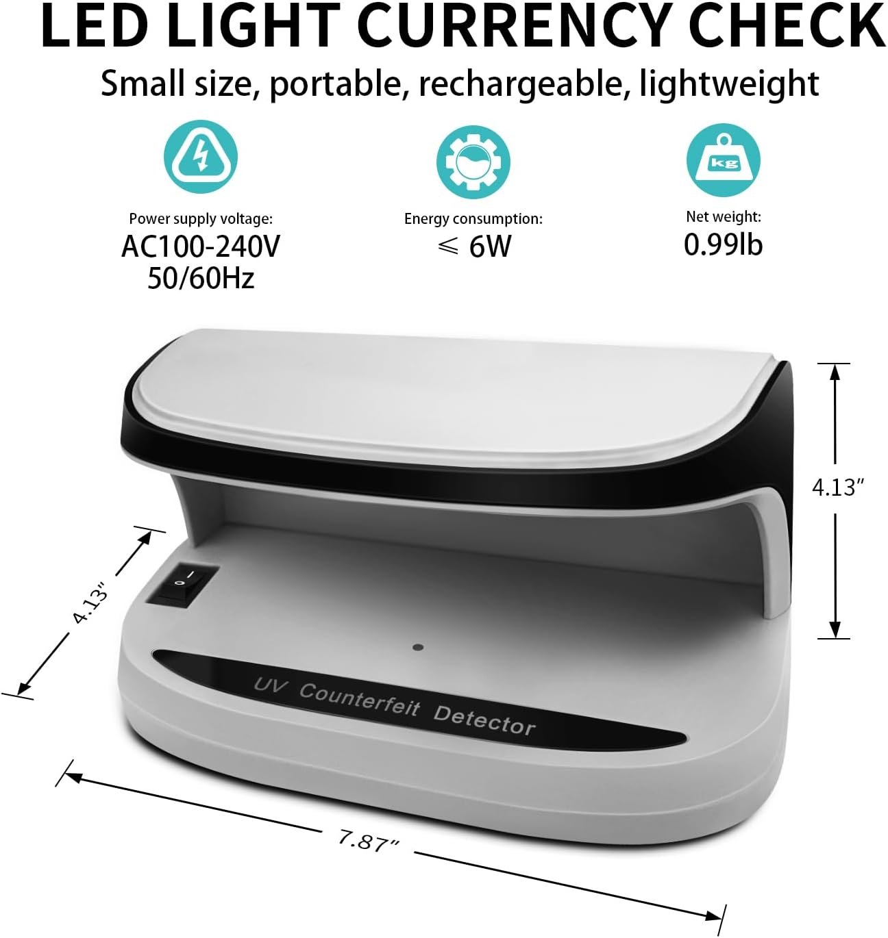 Portable Handy Small UV Counterfeit Detector Bank Note Detector Money Checker - Image 7