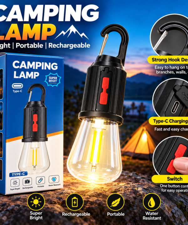Rechargeable Camping Lamp Bulb with Hook Rechargeable LED Lanternn Charging Time: 4–5 Hours - Image 3