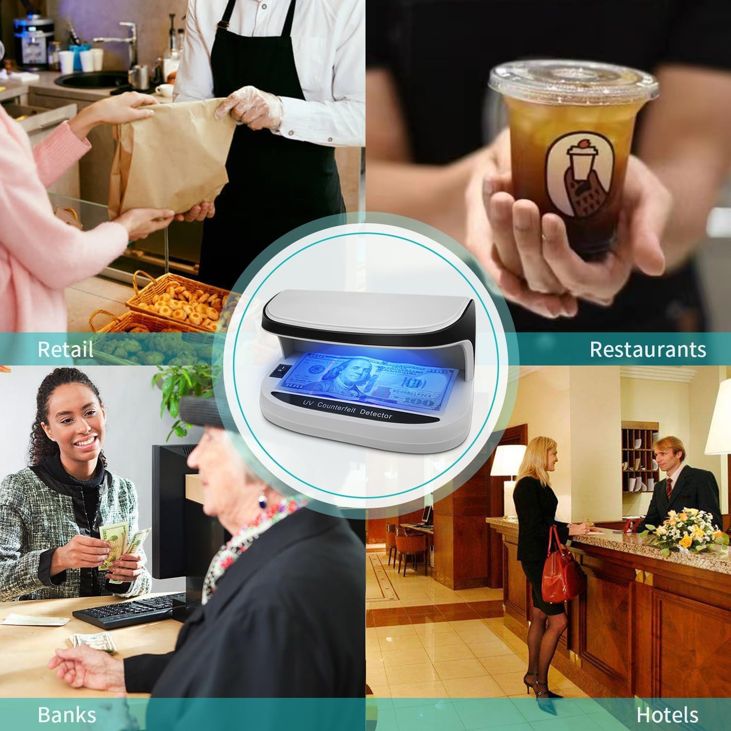 Portable Handy Small UV Counterfeit Detector Bank Note Detector Money Checker - Image 5