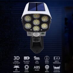 Motion Sensor Solar Lights 2000 Lumens 77 LEDs Spotlight with Remote Controller FloodLights Outdoor IP66 Waterproof - Image 7