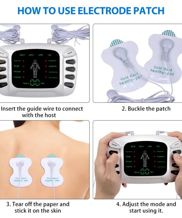 Blueidea Electronic Pulse Massager Therapy Stroke Slimming Machine For Pain Relief & Fitness Acupuncture Therapy Machine - Image 4