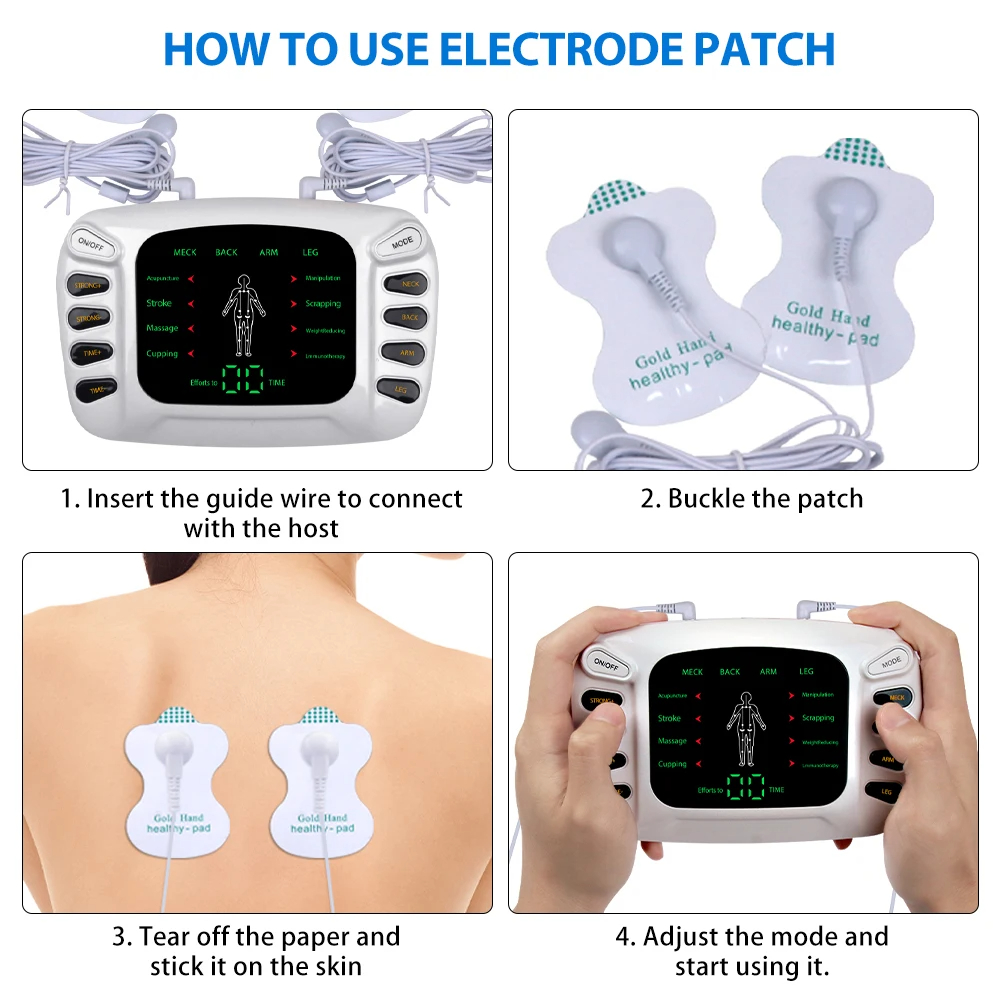 Blueidea Electronic Pulse Massager Therapy Stroke Slimming Machine For Pain Relief & Fitness Acupuncture Therapy Machine - Image 4