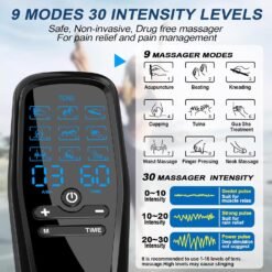 Dual Channel TENS Unit Muscle Stimulator with 10-Pad Set for Pain Relief | FSA-HSA Eligible, Rechargeable Electronic Pulse Massager with 9 Modes, 30 Levels, - Image 6