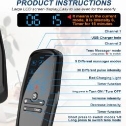 Dual Channel TENS Unit Muscle Stimulator with 10-Pad Set for Pain Relief | FSA-HSA Eligible, Rechargeable Electronic Pulse Massager with 9 Modes, 30 Levels, - Image 9