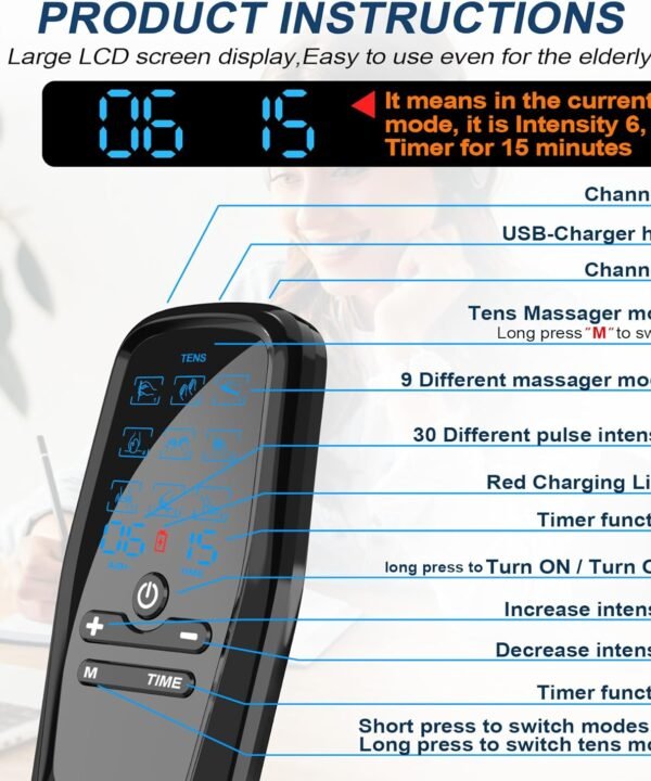 Dual Channel TENS Unit Muscle Stimulator with 10-Pad Set - Best Price in Pakistan | GreyMart