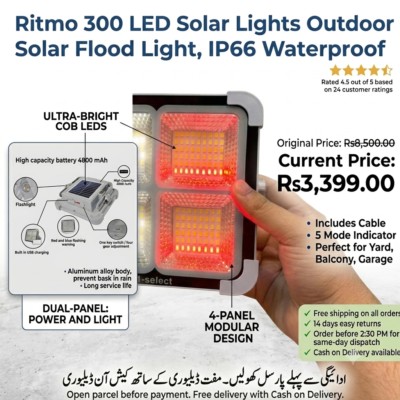 Ritmo ZL-A7 Emergency Solar Outdoor LED Light - Best Price in Pakistan | GreyMart