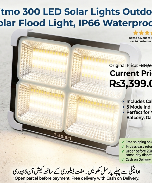 Ritmo ZL-A7 Emergency Solar Outdoor LED Light – 300 COB Flood Light with 4800mAh Power Bank, IP66 Waterproof & Emergency Red Flash - Image 6
