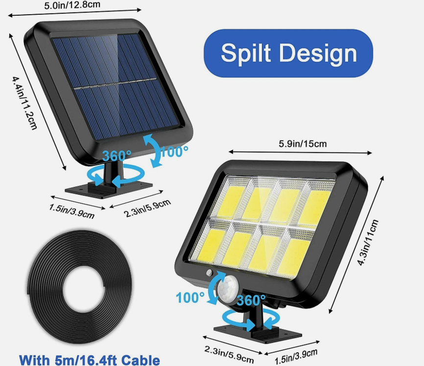 Solar Flash Security Light, Wall Lights Outdoor Flood Light Waterproof, Up to 10 Hours Illumination