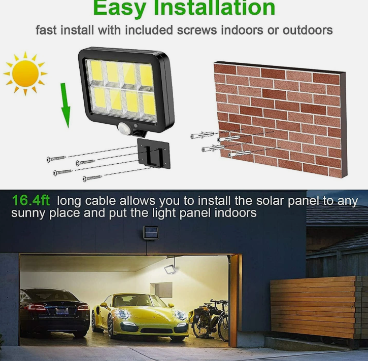 Solar Flash Security Light, Wall Lights Outdoor Flood Light Waterproof, Up to 10 Hours Illumination - Image 4