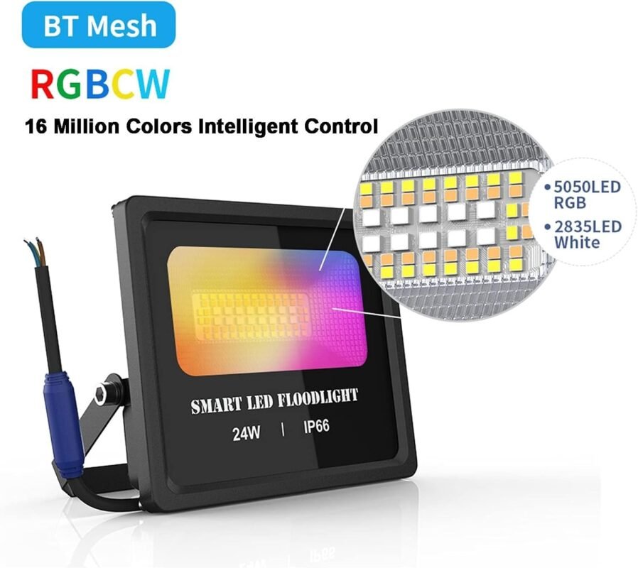 Colors In Roder For Led 24W Smart RGB LED Flood Light – WiFi Outdoor Floodlight with MagicHome ...