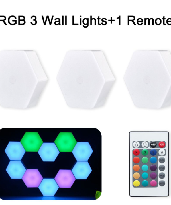 Three-Piece Smart Touch Colorful Rechargeable Remote Control Led Lights Multi function nigh light - Image 5
