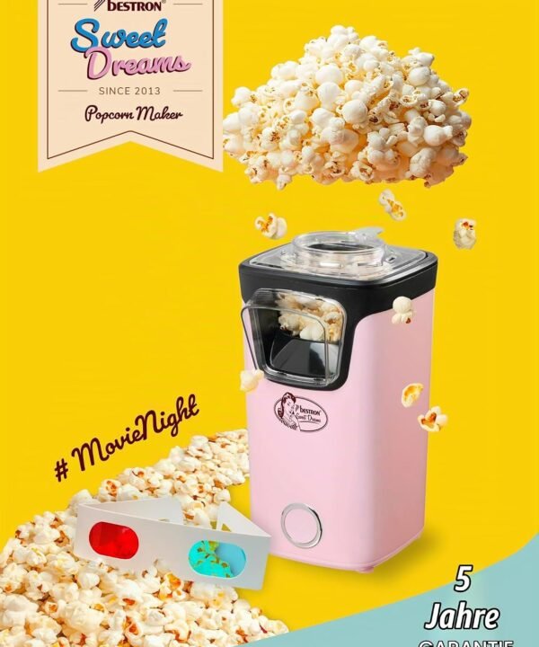 Bestron Popcorn Maker Turbo Popcorn in Under 2 Minutes Popcorn Maker with Hot Air Technology - Image 5