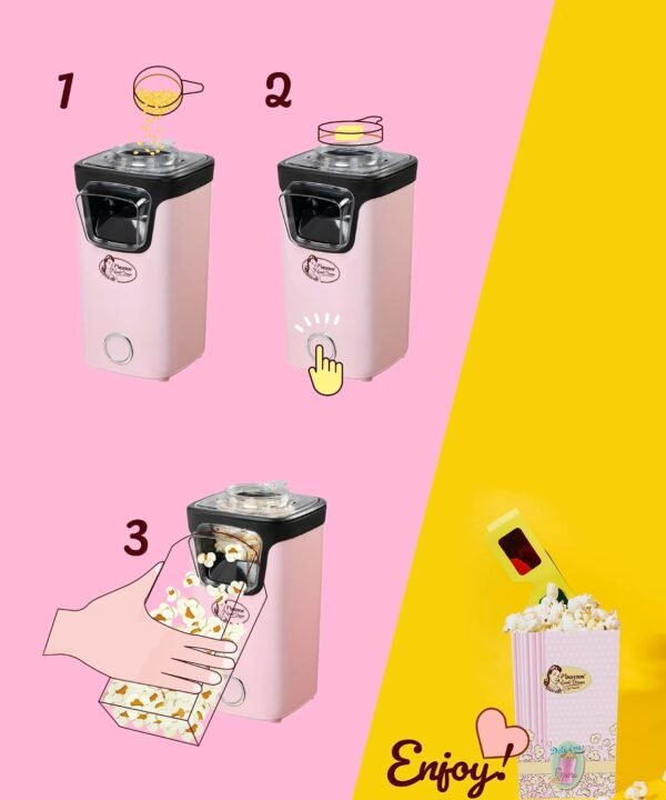 Bestron Popcorn Maker Turbo Popcorn in Under 2 Minutes Popcorn Maker with Hot Air Technology - Image 6