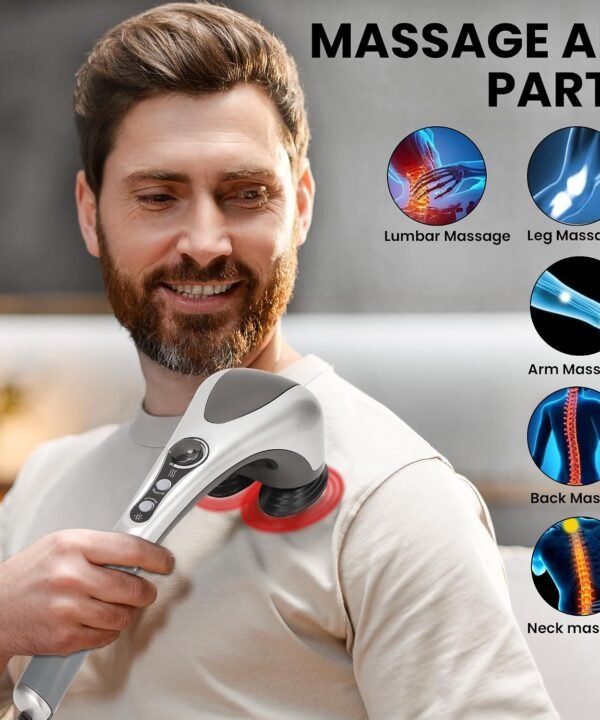 Electric Dual Head Heated Body Massager for Back, Shoulders & Legs - Image 4