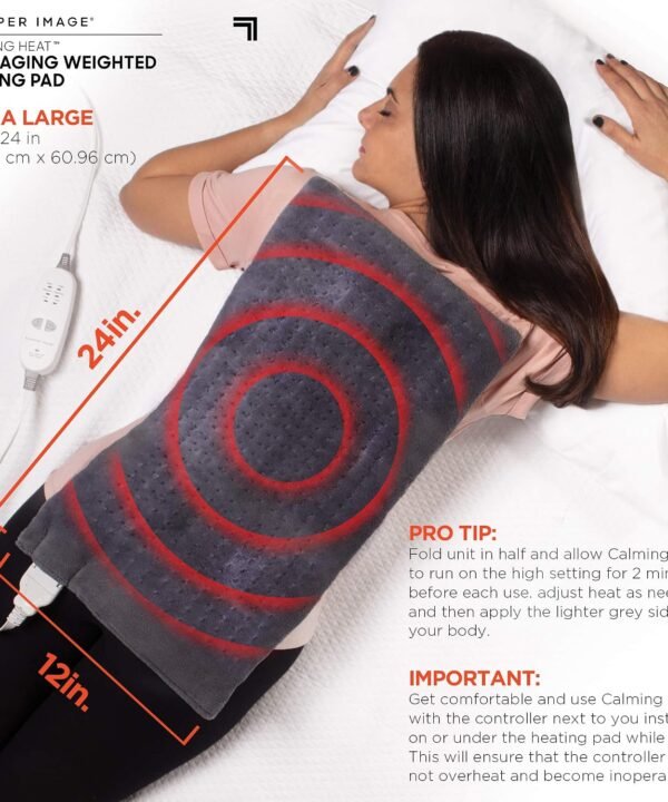 Sharper Image Calming Heat Weighted Massaging Heating Pad 12 x 24 Inch - Image 5