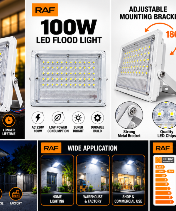 RAF 100W LED Flood Light – High Brightness Outdoor Security Light - Image 11